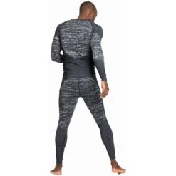 Odlo Base Layer Top Crew Neck Long Sleeve Blackcomb Eco Homme Noir -Salomon Boutique main 188562 60223 Model Back FullBody 1 1810