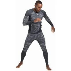 Odlo Base Layer Top Crew Neck Long Sleeve Blackcomb Eco Homme Noir -Salomon Boutique main 188562 60223 Model Front FullBody 1 5f28