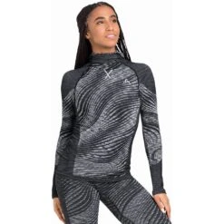 Odlo Blackcomb Eco Base Layer Top With Facemask Long Sleeve Femme Blanc -Salomon Boutique main 188571 60223 Model Front Crop 1 3cb7