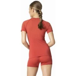 Odlo T-Shirt Manches Courtes Performance Light E Femme Rouge -Salomon Boutique main 188791 30837 Model Back Crop 1 e56a