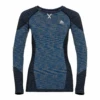 Odlo Base Layer Top Crew Neck Long Sleeves Blackcomb Femme Bleu -Salomon Boutique main 196151 20769 9e10