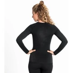 Odlo Base Layer Top Crew Neck Long Sleeve Performance Warm EC Femme Noir -Salomon Boutique main 196191 60212 Model Back Crop 1 d5f2