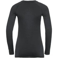 Odlo Base Layer Top Crew Neck Long Sleeve Performance Warm EC Femme Noir -Salomon Boutique main 196191 60212 Torso Back 1 9f57