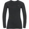 Odlo Base Layer Top Crew Neck Long Sleeve Performance Warm EC Femme Noir -Salomon Boutique main 196191 60212 Torso Front 1 37e5