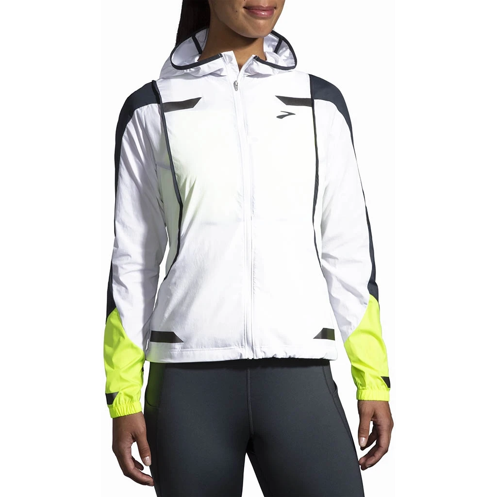 Brooks Running Run Visible Convertible Jacket Femme Blanc