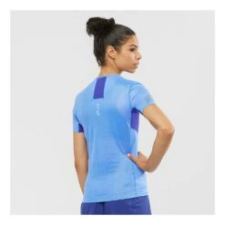 S-Lab Sense T-Shirt Femme Bleu -Salomon Boutique main 297896 188272 4 e5b6