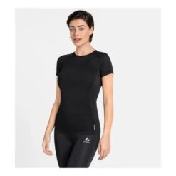 Odlo Performance X-Light Base Layer Top Crew Neck Short Sleeve Femme Noir -Salomon Boutique main 300208 190273 3 3c39