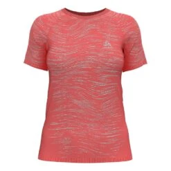 Odlo Blackcomb Ceramicool T-Shirt Short Sleeve Crew Neck Femme Saumon -Salomon Boutique main 309124 197110 3 044a