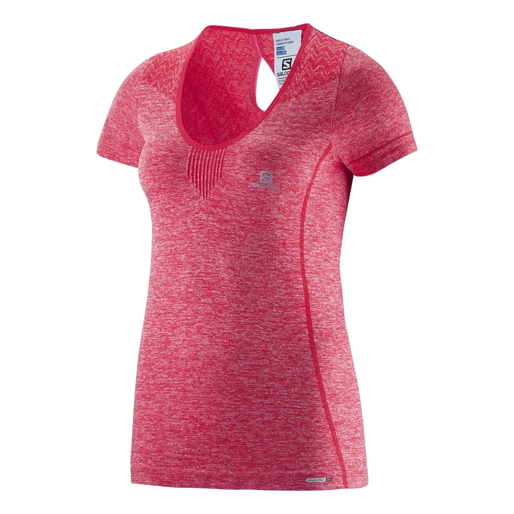 Salomon Elevate Seamless Short Sleeves Tee Femme Framboise 3 Salomon Elevate Seamless Short Sleeves Tee Femme Framboise
